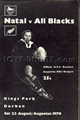 Natal v New Zealand 1970 rugby  Programmes